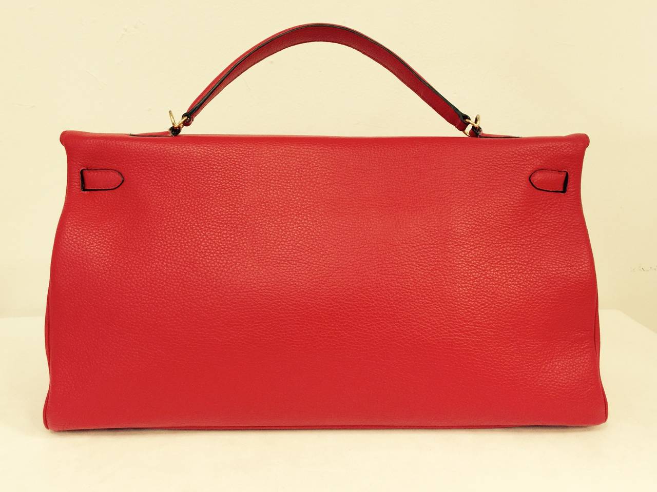 Women's 2008 Hermes Kelly Red Togo Bag 50 For Sale