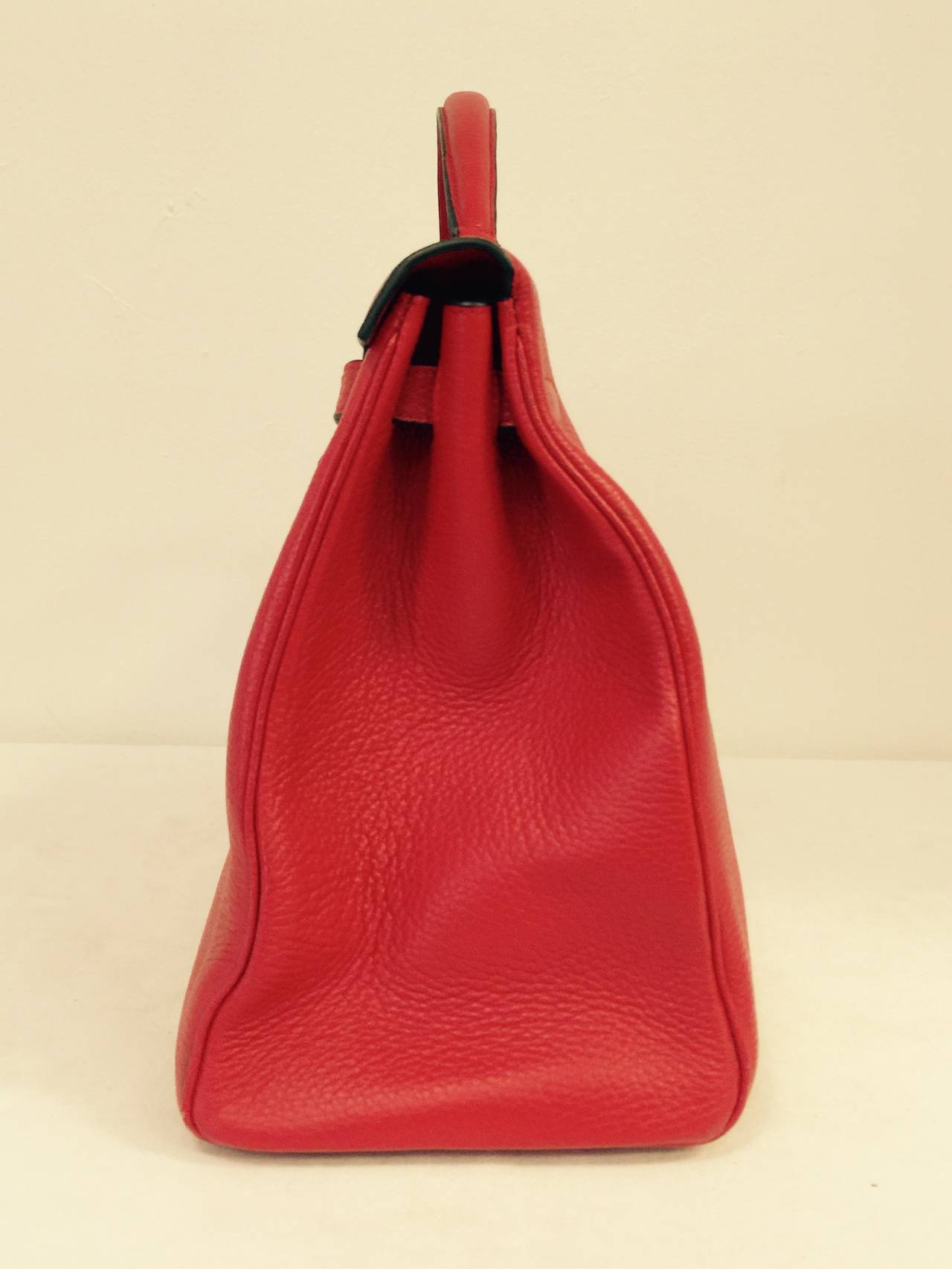 2008 Hermes Kelly Red Togo Bag 50 For Sale 4