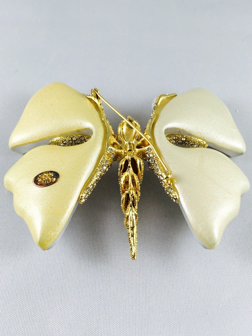 Women's Alexis Bittar Hand Sculpted and Hand Painted Lucite Butterfly For Sale