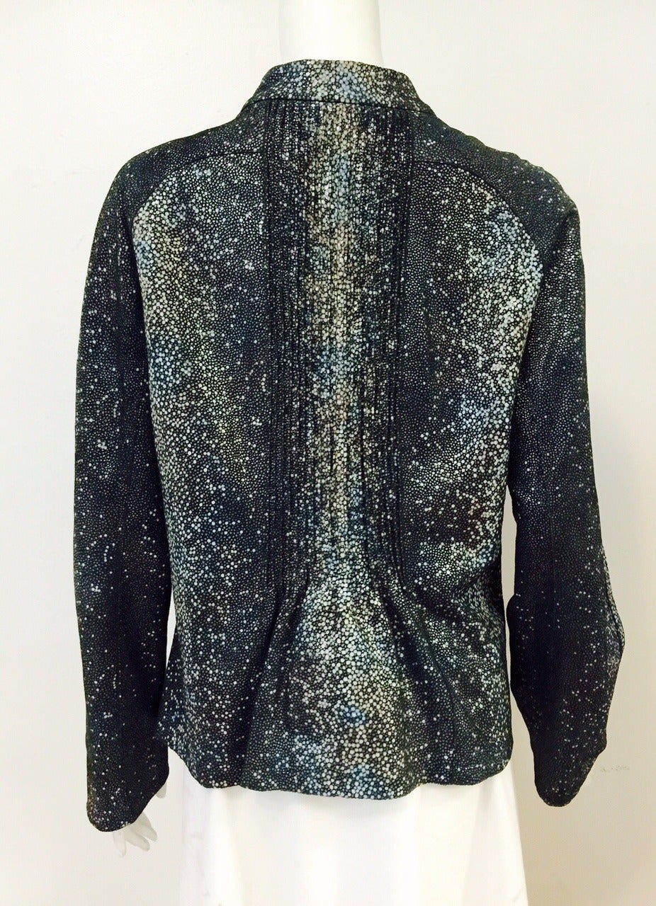 Giorgio Armani Limited Edition Shagreen Lambskin Jacket In New Condition For Sale In Palm Beach, FL