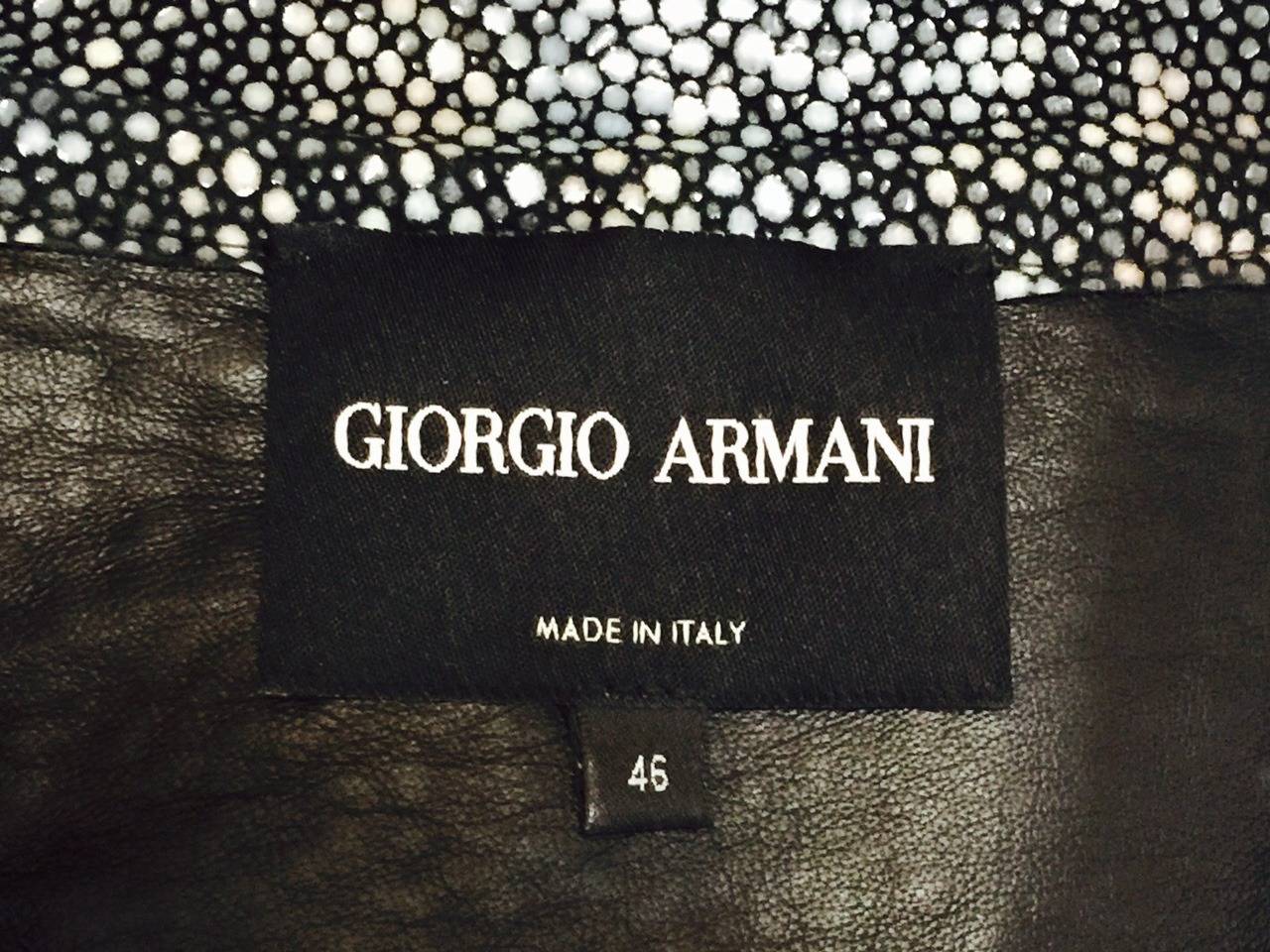 Giorgio Armani Limited Edition Shagreen Lambskin Jacket For Sale 5