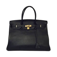 2010 Hermès Black Birkin Togo 40 With Gold Hardware