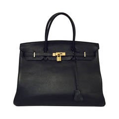 2010 Hermès Black Birkin Togo 40 With Gold Hardware