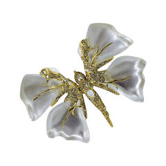 Alexis Bittar Hand Sculpted and Hand Painted Lucite Butterfly