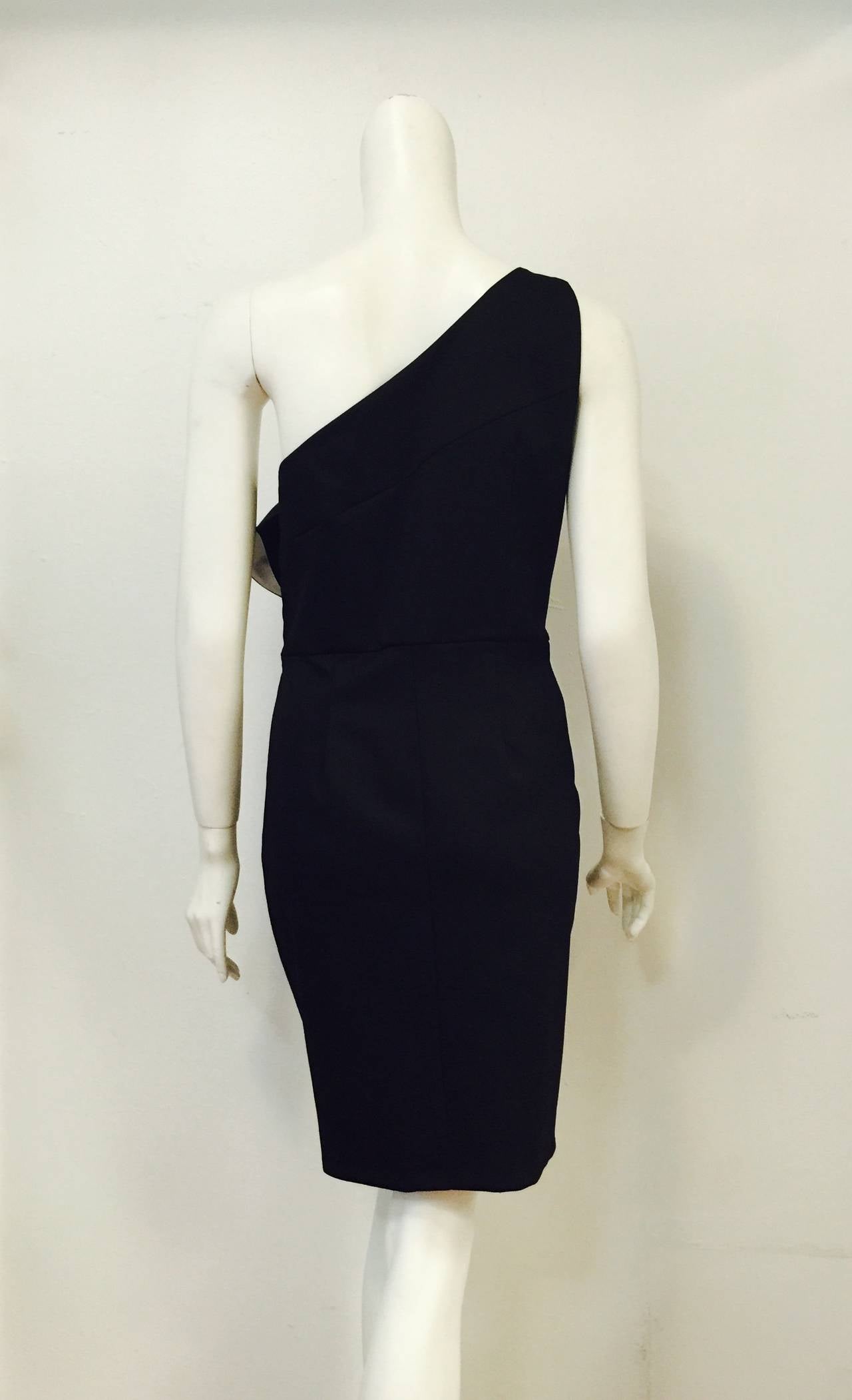 Valentino Technocouture One Shoulder Cocktail Dress With Bow In Excellent Condition For Sale In Palm Beach, FL