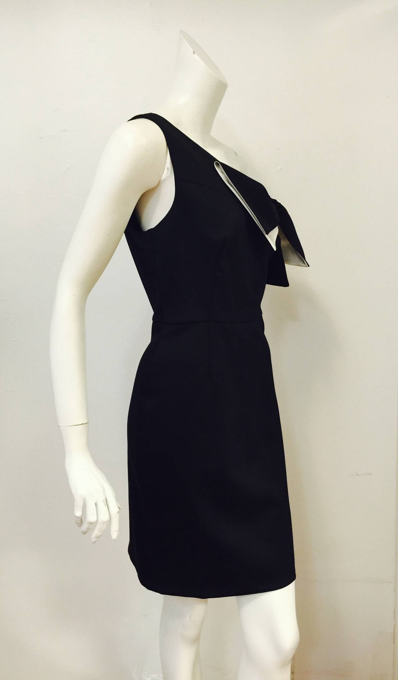 Valentino Technocouture One Shoulder Cocktail Dress With Bow For Sale ...