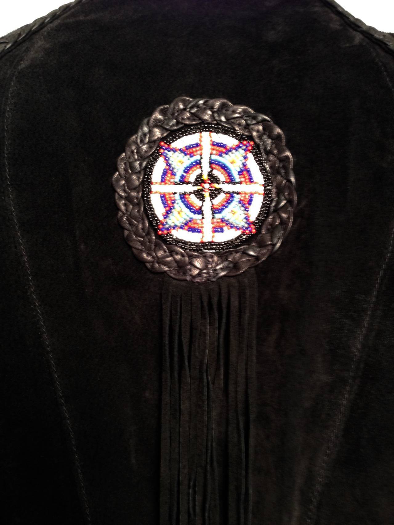 Black New Phoenix USA Frontier Collection Pigsplit Suede and Lamb Leather Jacket For Sale