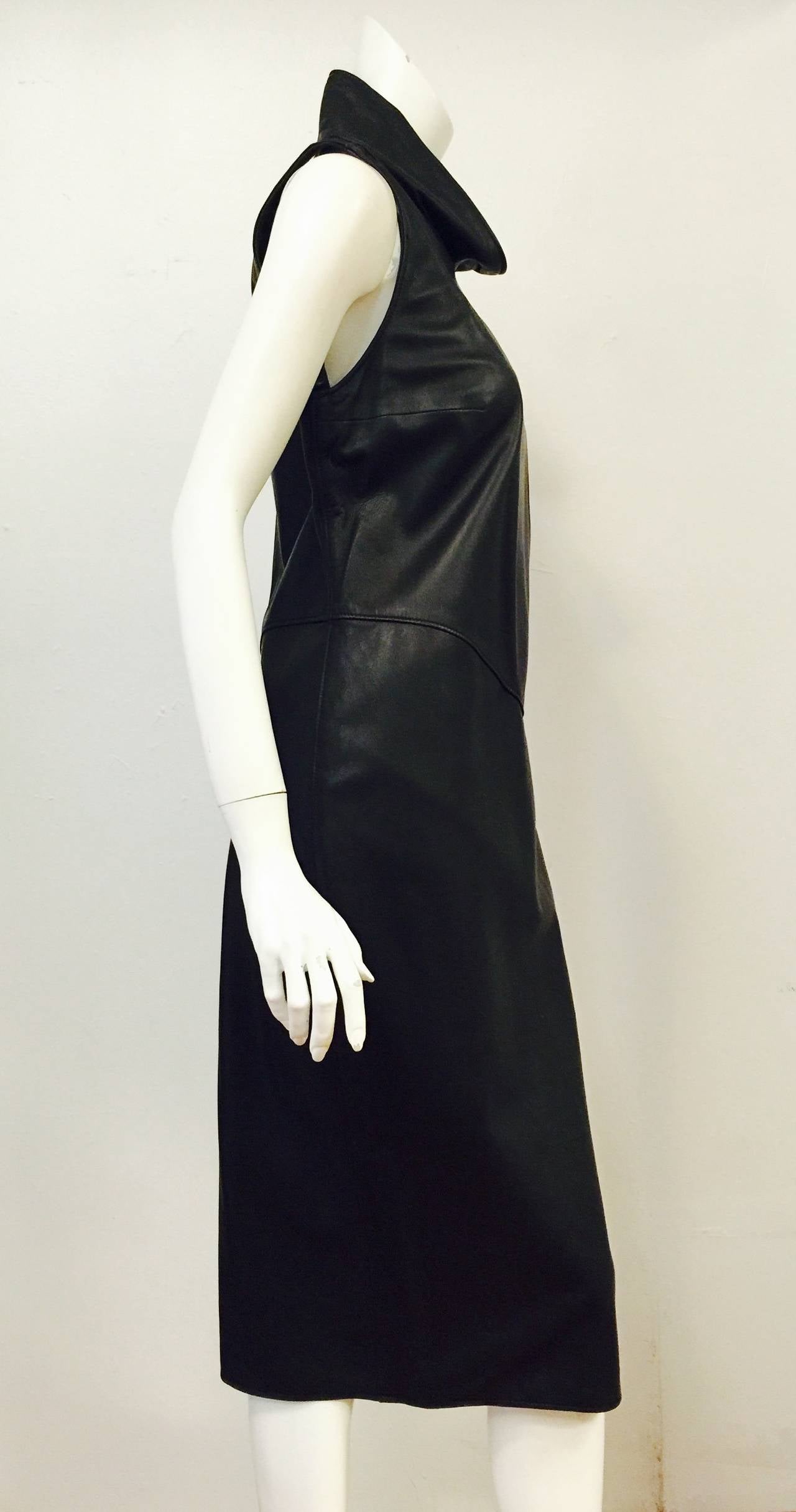 Fabulous Fendi Sleeveless Leather Sheath In Excellent Condition In Palm Beach, FL