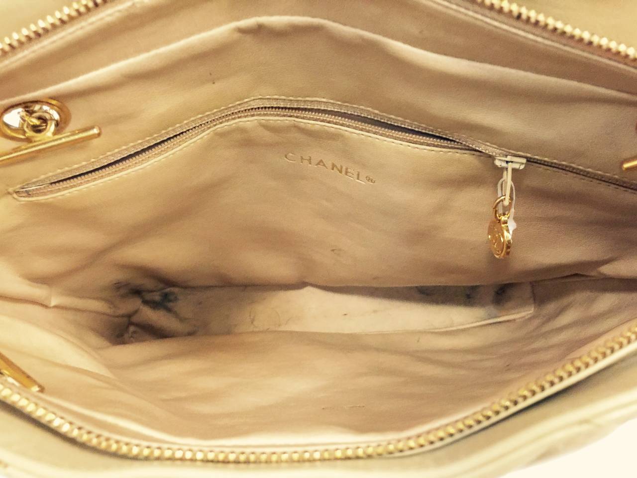 Vintage Chanel Tan Quilted Lambskin Shoulder Bag Serial Number 1079329 2