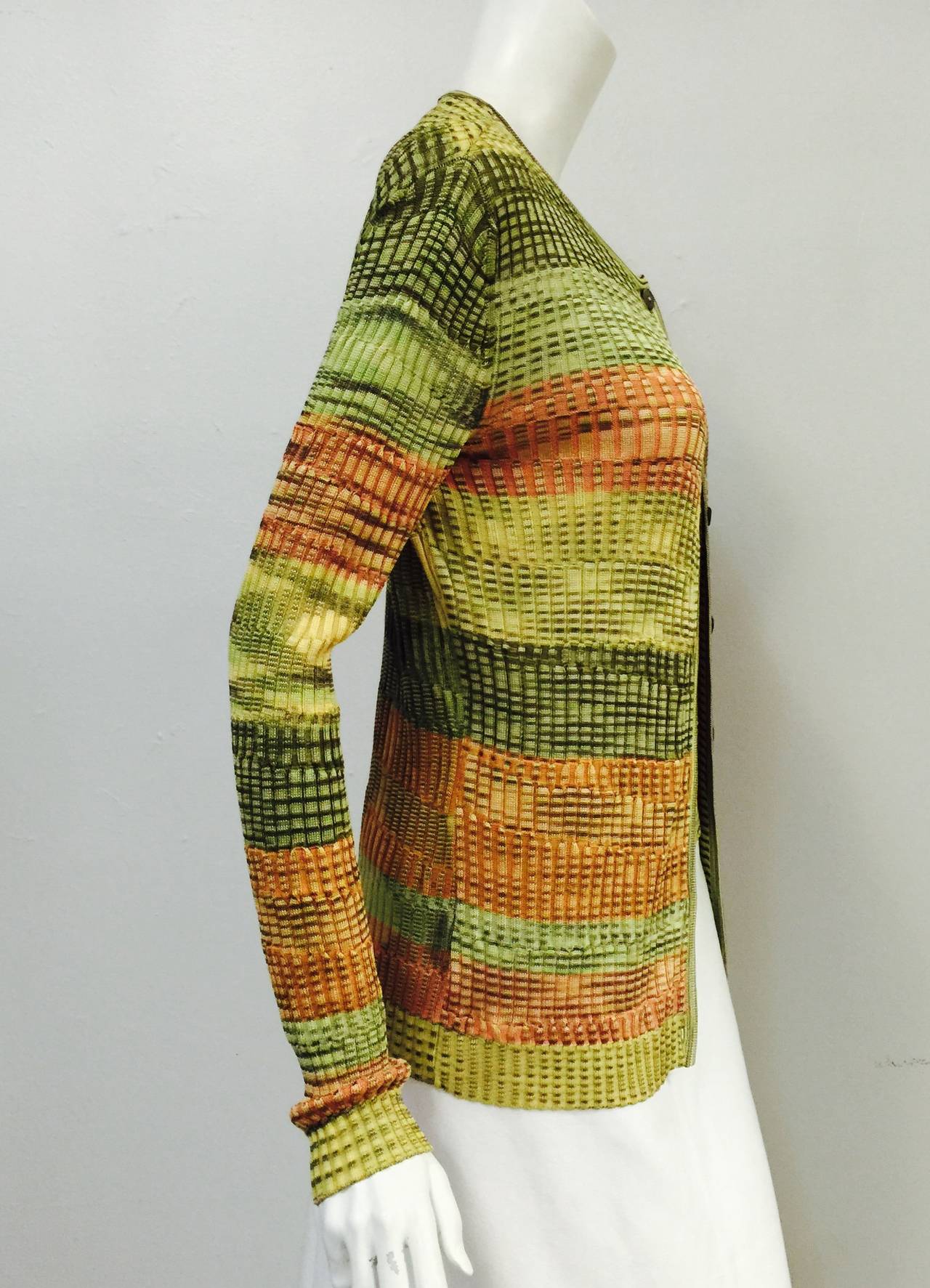 Multi Color Missoni Ribbed Knit Twin Set In Excellent Condition For Sale In Palm Beach, FL