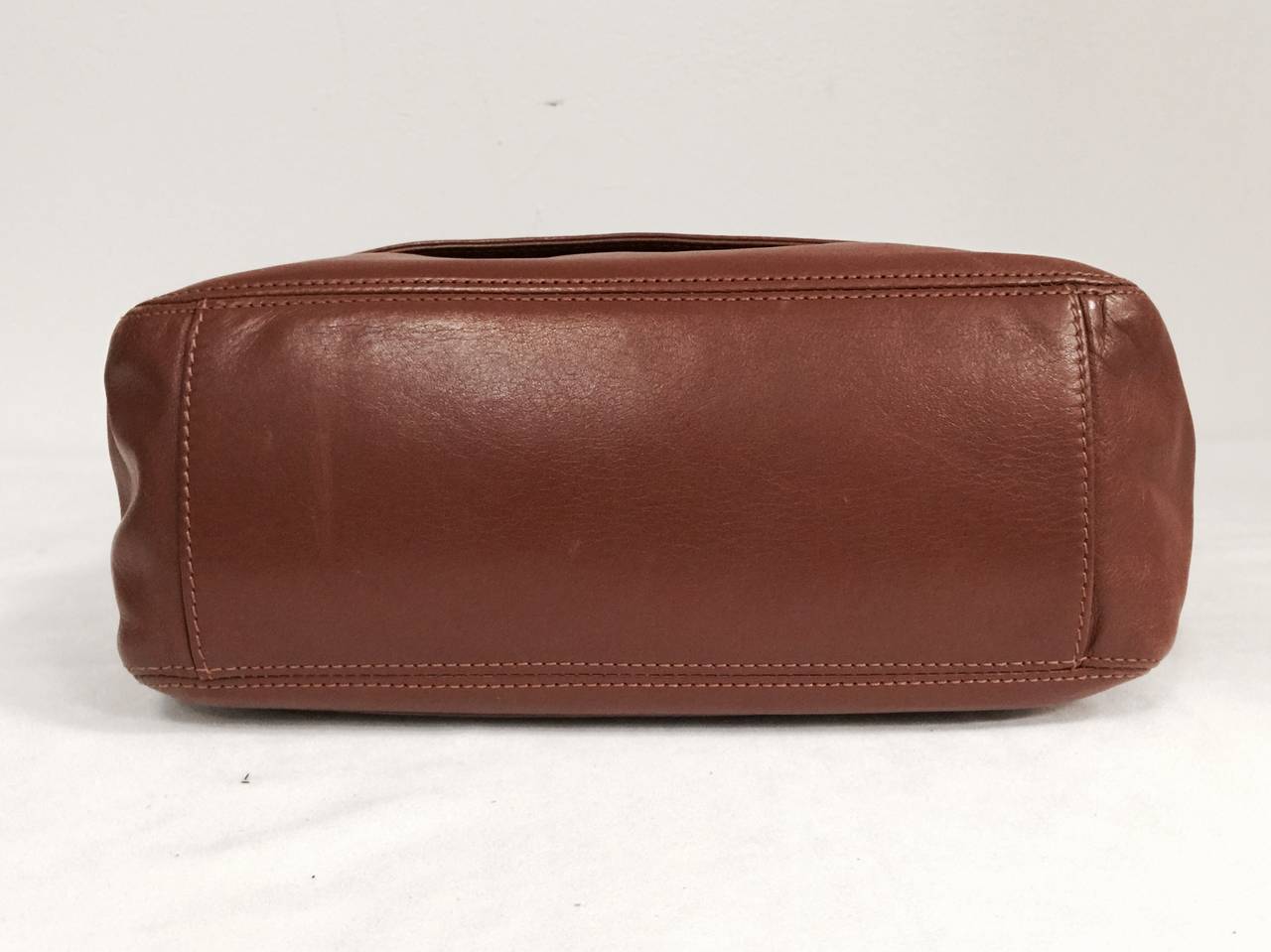 1990s Chanel Chestnut Brown Flap Shoulder Bag Serial Number 5302380 1