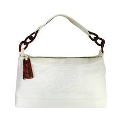Chanel White Caviar Leather Shoulder Bag Serial Number 7521182