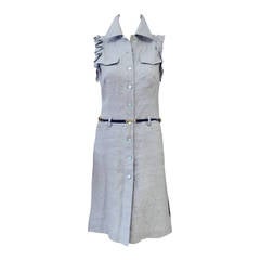 Valentino Jeans Sleeveless Powder Blue 100% Linen Day Dress