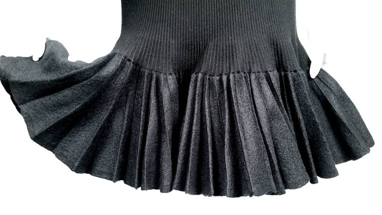 Women's Alaia Paris Black Stretch Wool Dress For Sale