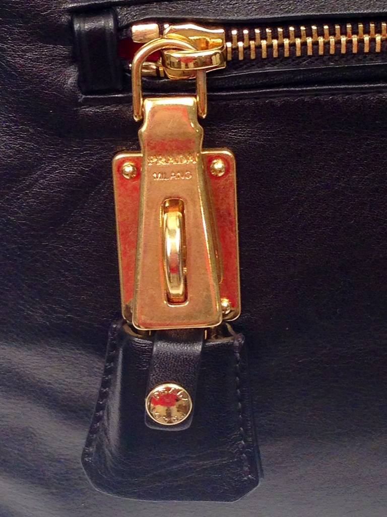 Prada Calf Leather Large Frame Top Handle Bag For Sale 1