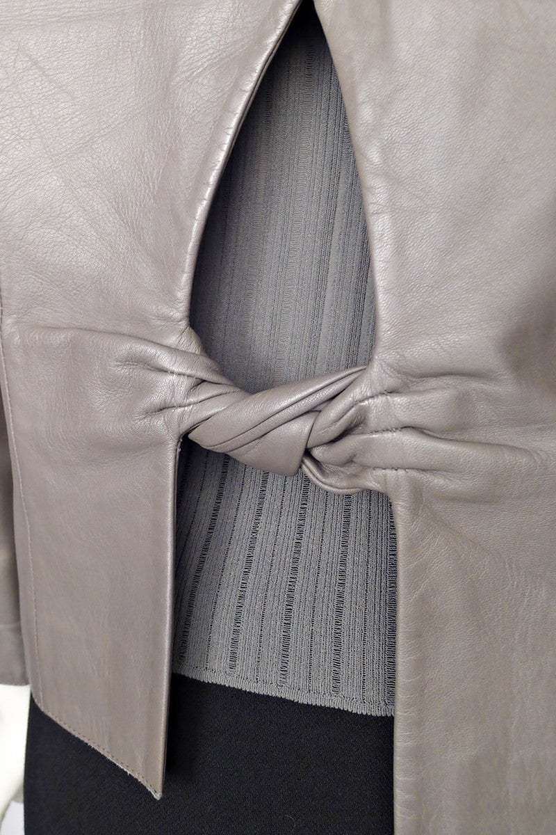 Giorgio Armani Dove Grey Lambskin Jacket with Matching Knit Camisole 1