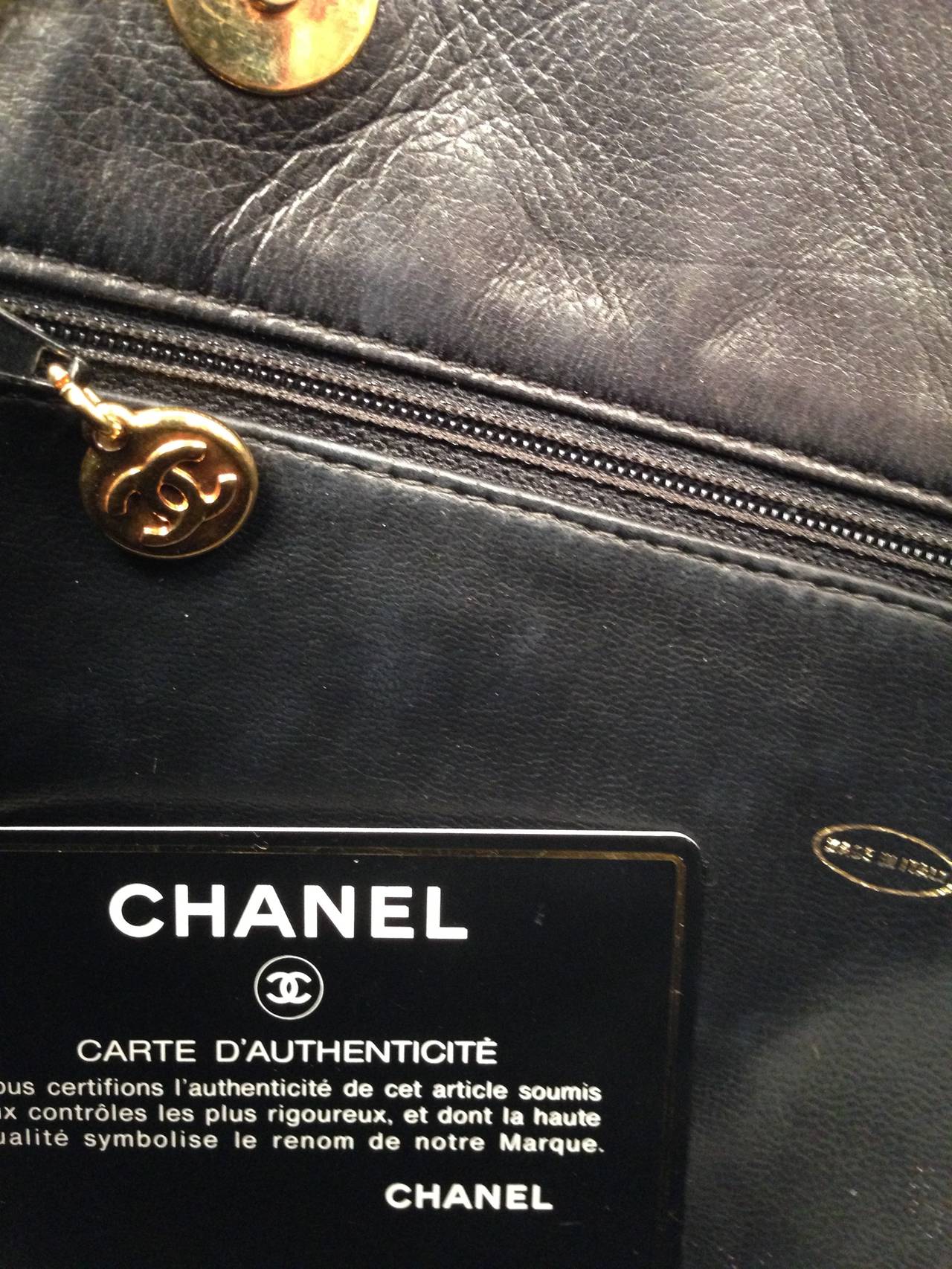 1990's Chanel Quilted Lambskin Tote With Gold Bauble For Sale 4