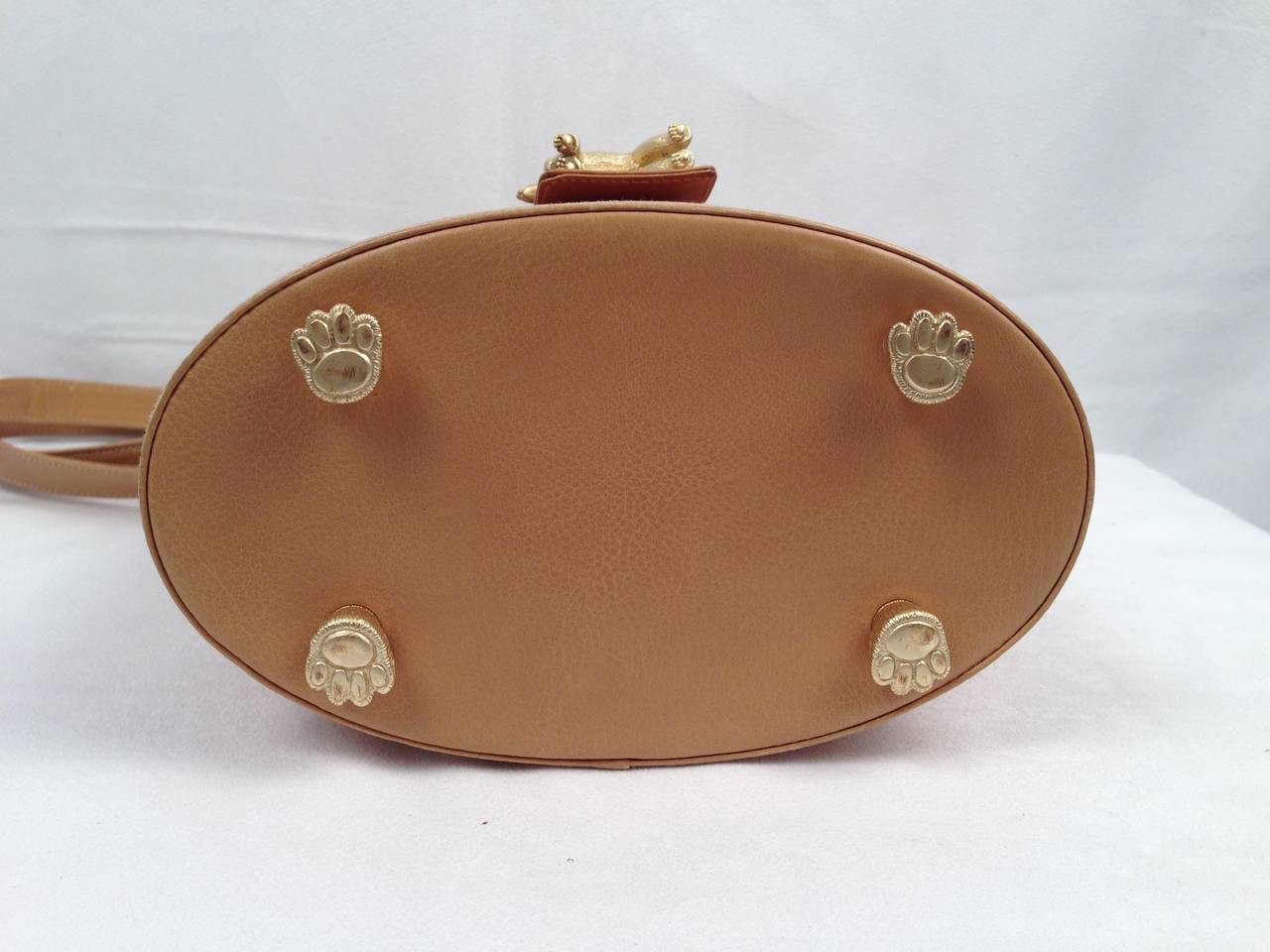 Women's Kieselstein-Cord Carmel Woven Leather Shoulder Bag With Poodle Charm