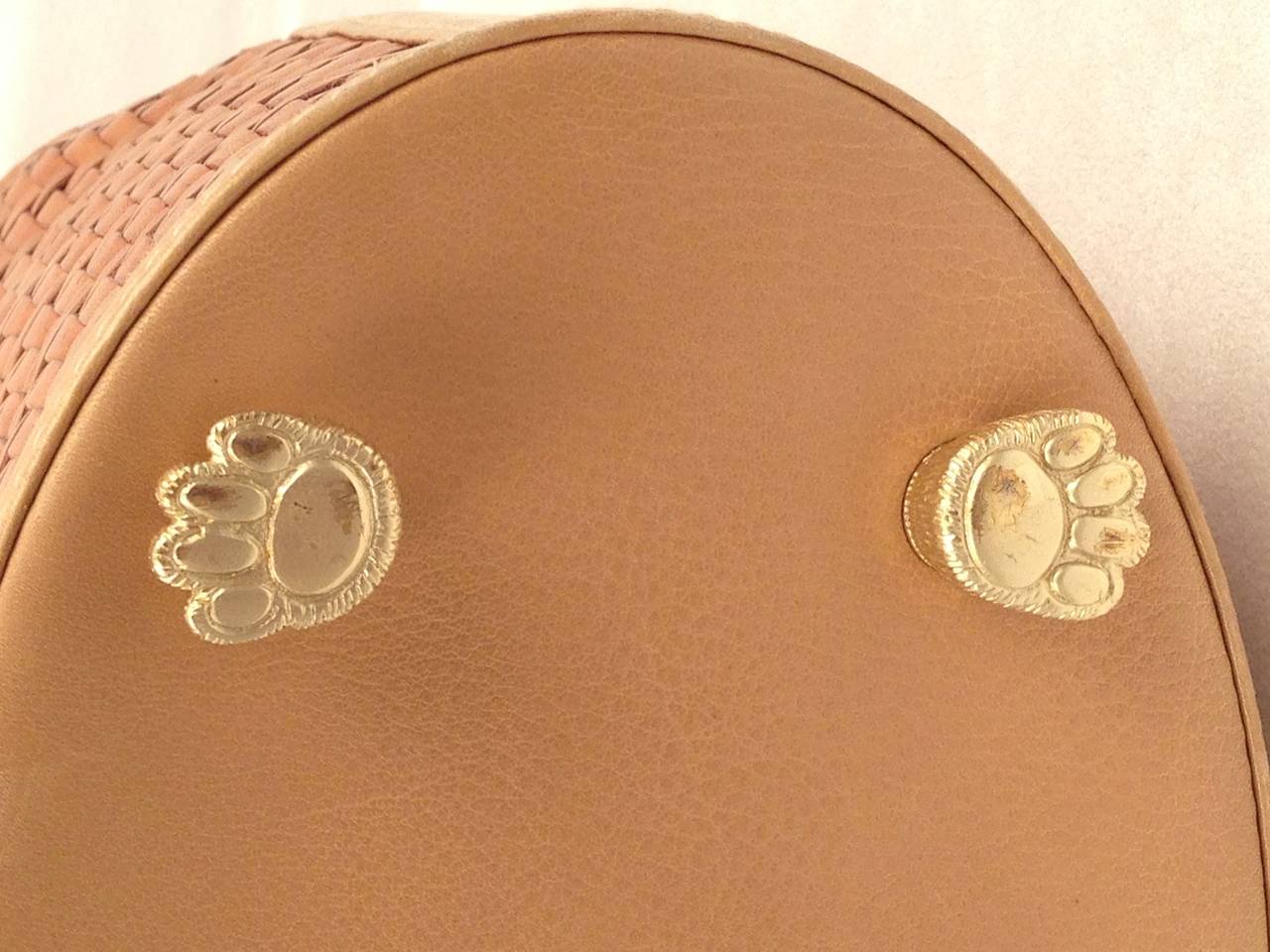 Kieselstein-Cord Carmel Woven Leather Shoulder Bag With Poodle Charm 1