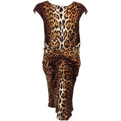 Christian Dior Leopard Print Silk Cocktail Dress