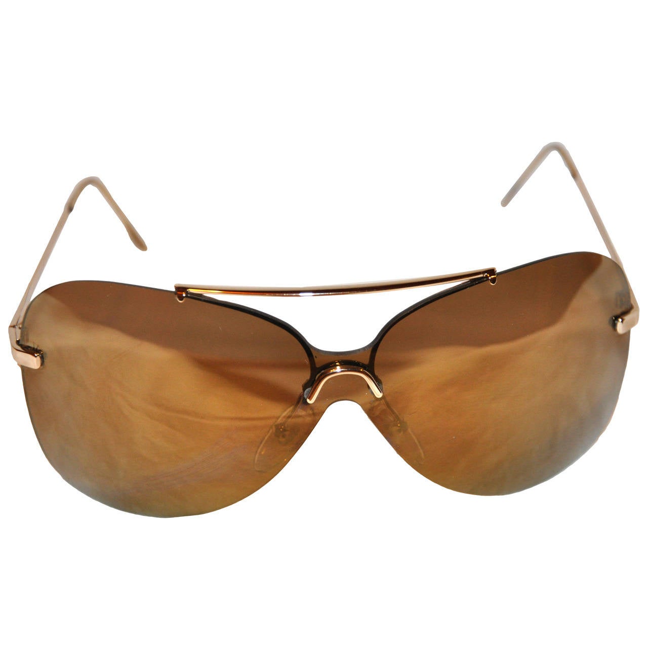 Christian Dior Gold Mirrored with Gold Hardware Sunglasses For Sale