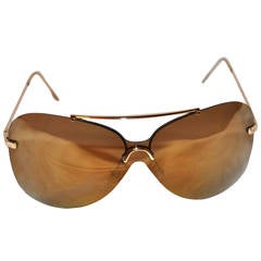 Gafas de sol Christian Dior doradas espejadas con herrajes dorados
