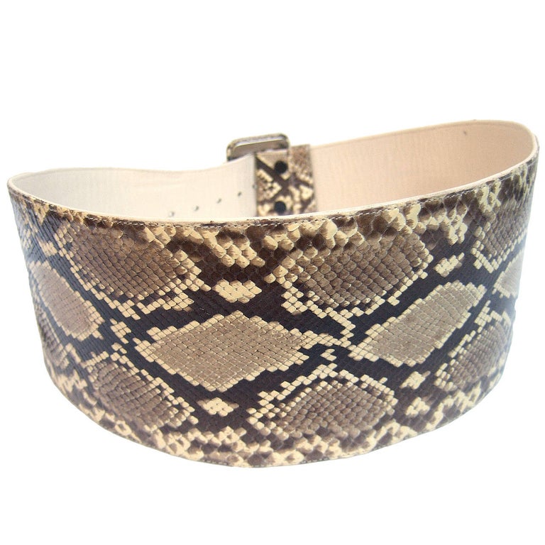 Exotic Python Wide Cummerbund Style Belt at 1stDibs