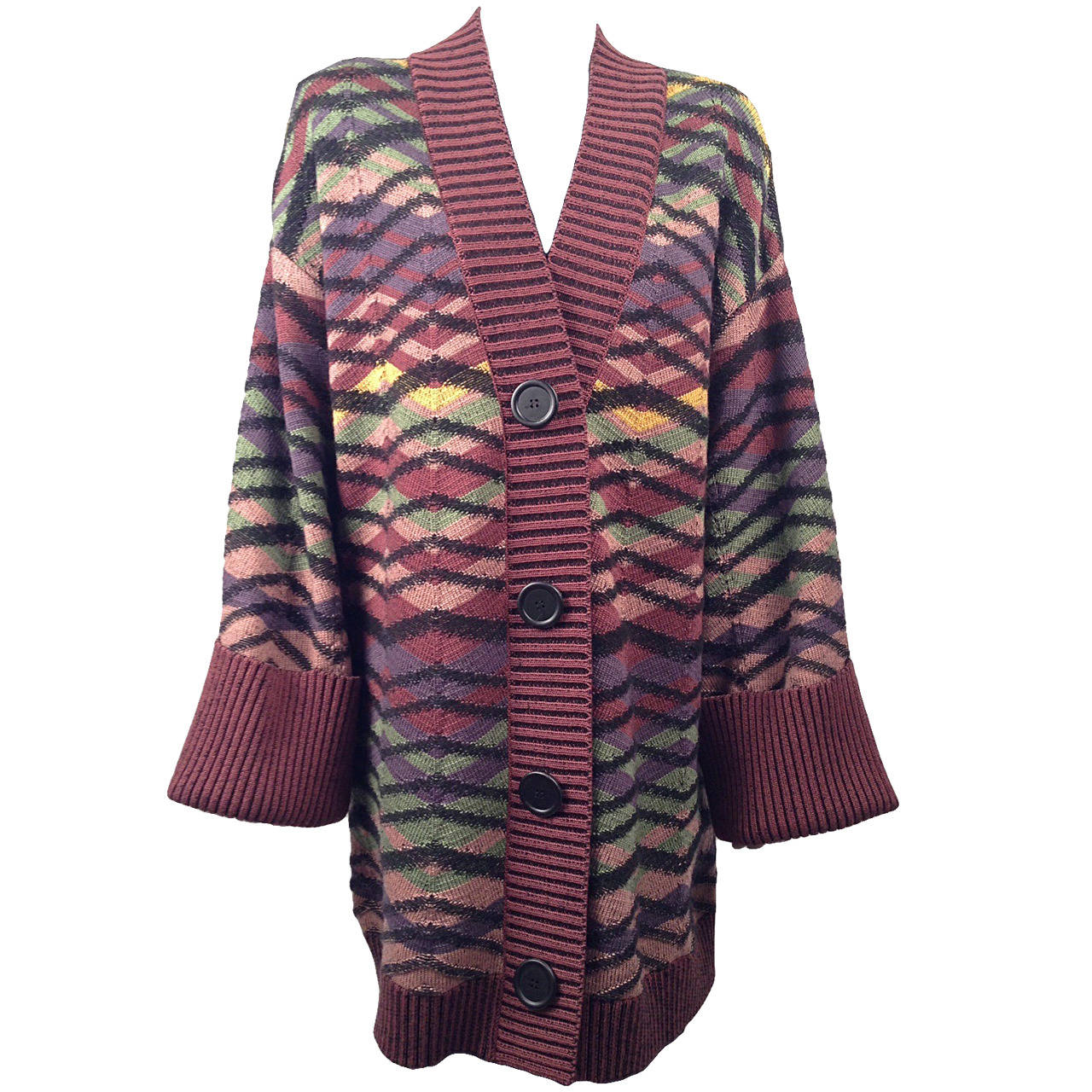 Vintage 1981 Missoni 100% Merino Wool Sweater Coat For Sale