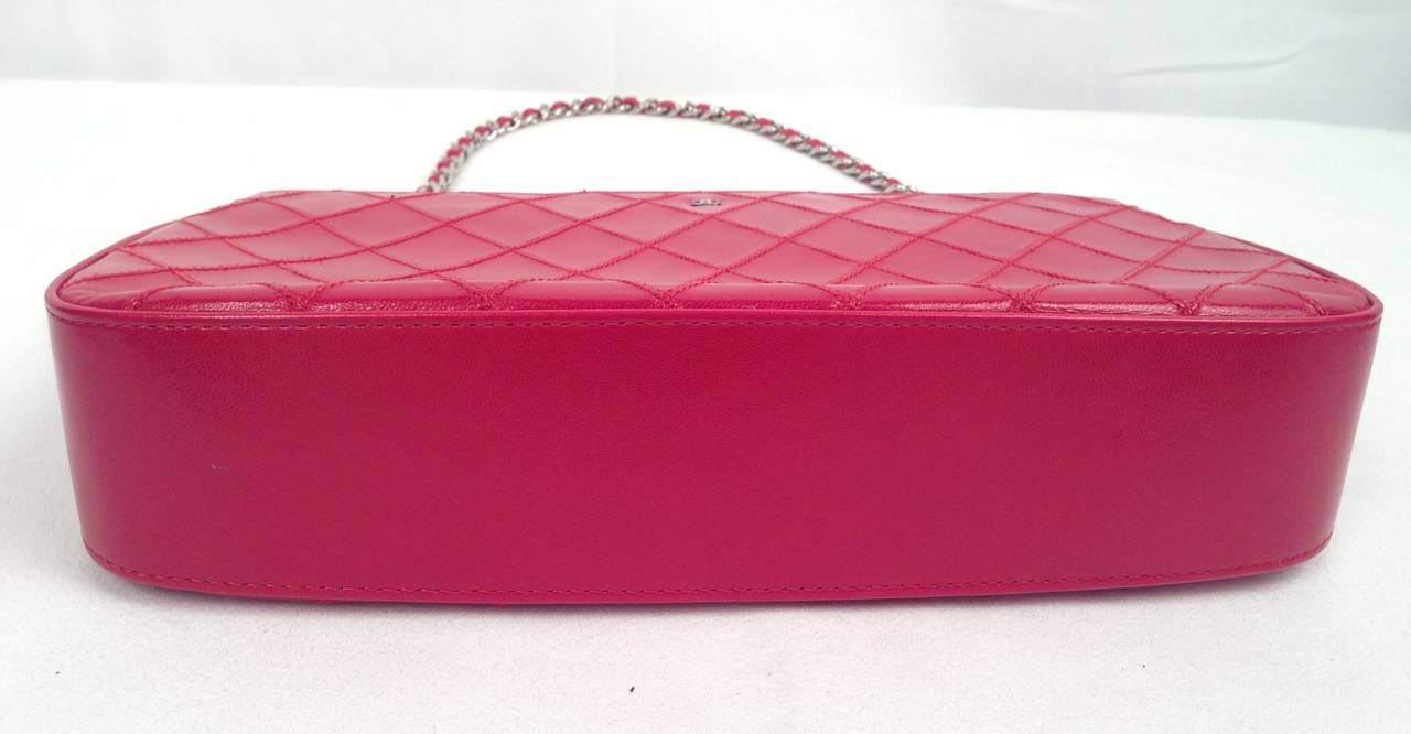 Lovely Red Chanel Quilted Pouchette Shoulder/Clutch Handbag 1