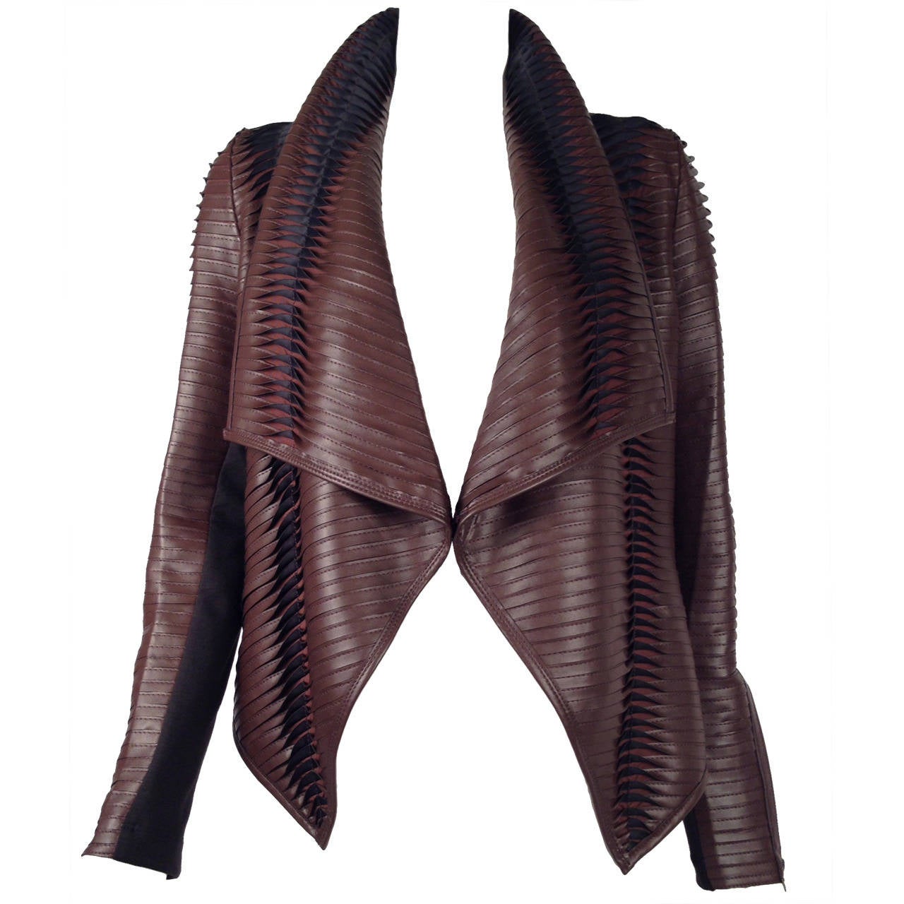 Gianfranco Ferre Stretch Fabric and Leatherette Jacket For Sale