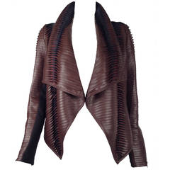 Gianfranco Ferre Stretch Fabric and Leatherette Jacket