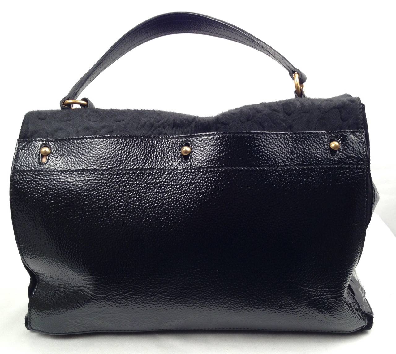 Yves Saint Laurent Rive Gauche Leather and Pony Hair Tote For Sale at