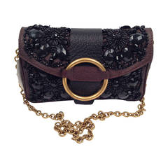 Valentino Garavani Chocolate and Black Beaded Shoulder Bag 8