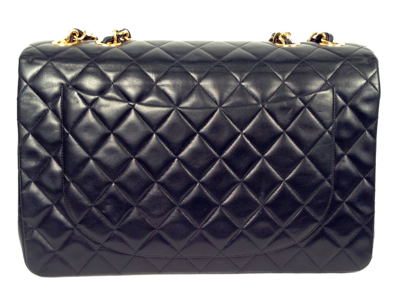 1990s Chanel Maxi Classic Quilted Single Flap Bag No. 2955942 In Excellent Condition For Sale In Palm Beach, FL