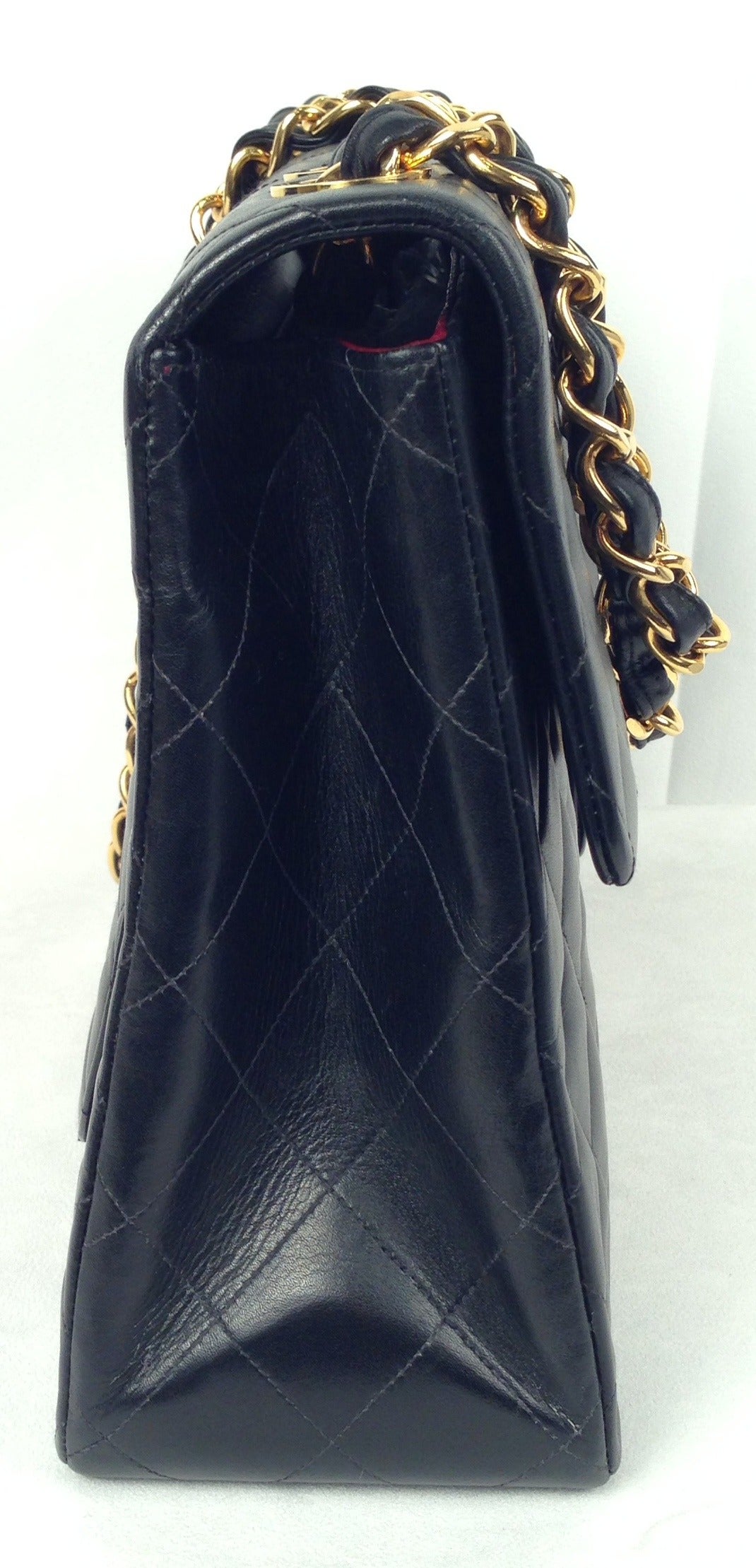 1990s Chanel Maxi Classic Quilted Single Flap Bag No. 3160136 In Excellent Condition For Sale In Palm Beach, FL