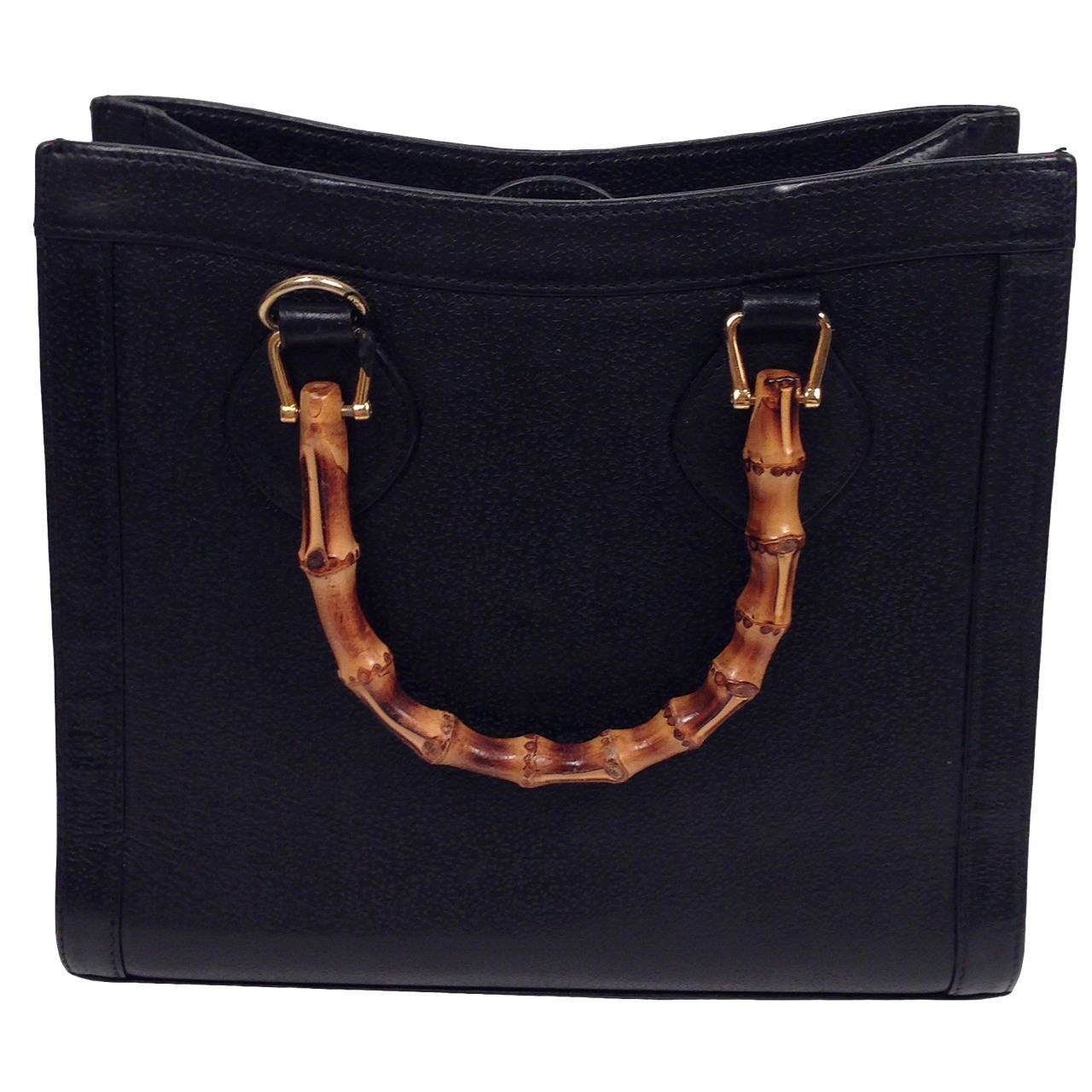 Black Gucci Handbag Bamboo Handle Photos Eleventyone Org Vine Black Gucci Leather Tote With Bamboo Handles At 1stdibs