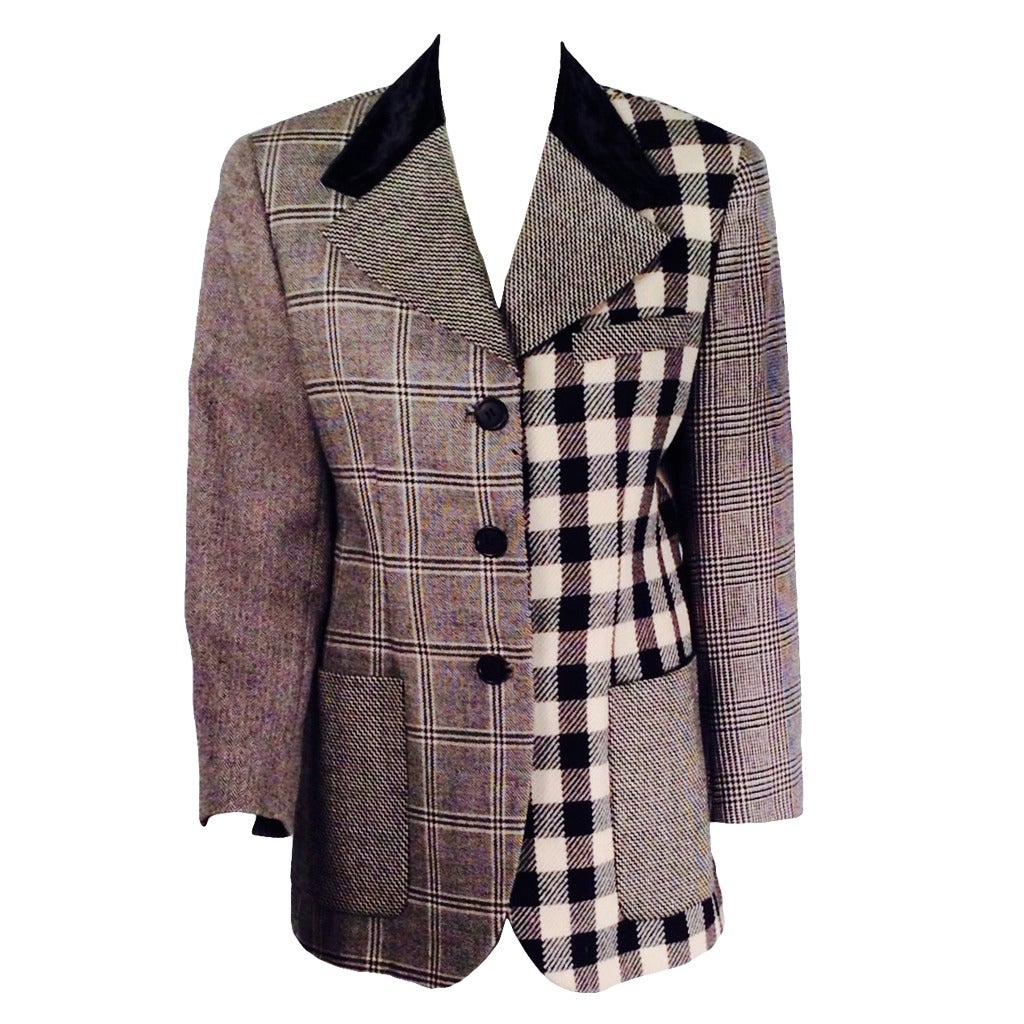 Dolce & Gabbana Multi-Pattern Wool Jacket For Sale