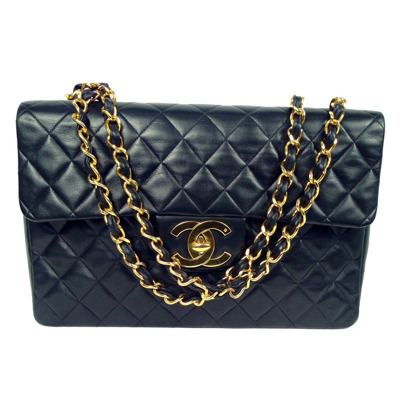 1990s Chanel Maxi Classic Quilted Single Flap Bag No. 2955942 For Sale