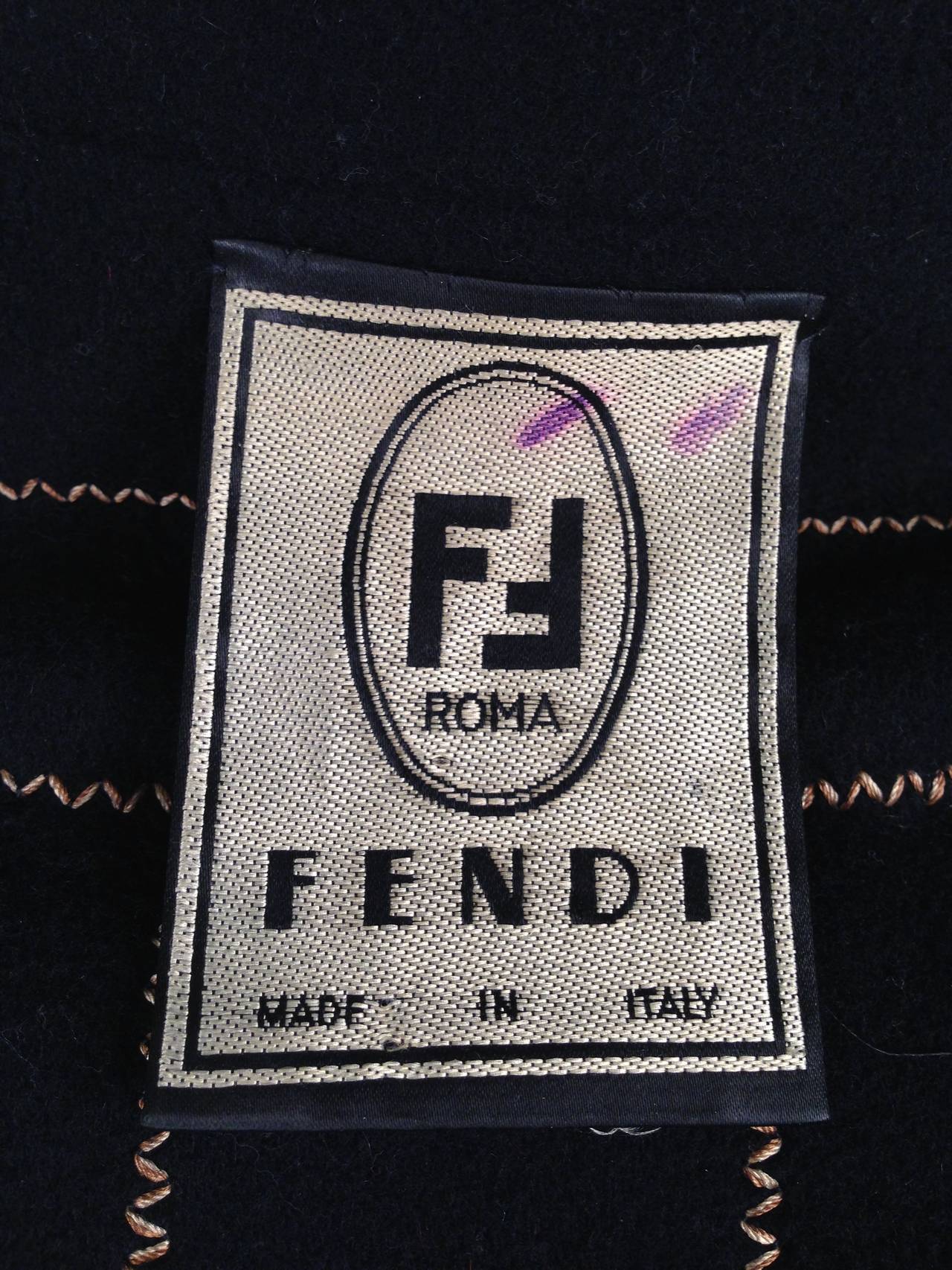 Vintage 1970's Fendi 100% Lana Wool Full Length Coat For Sale 3