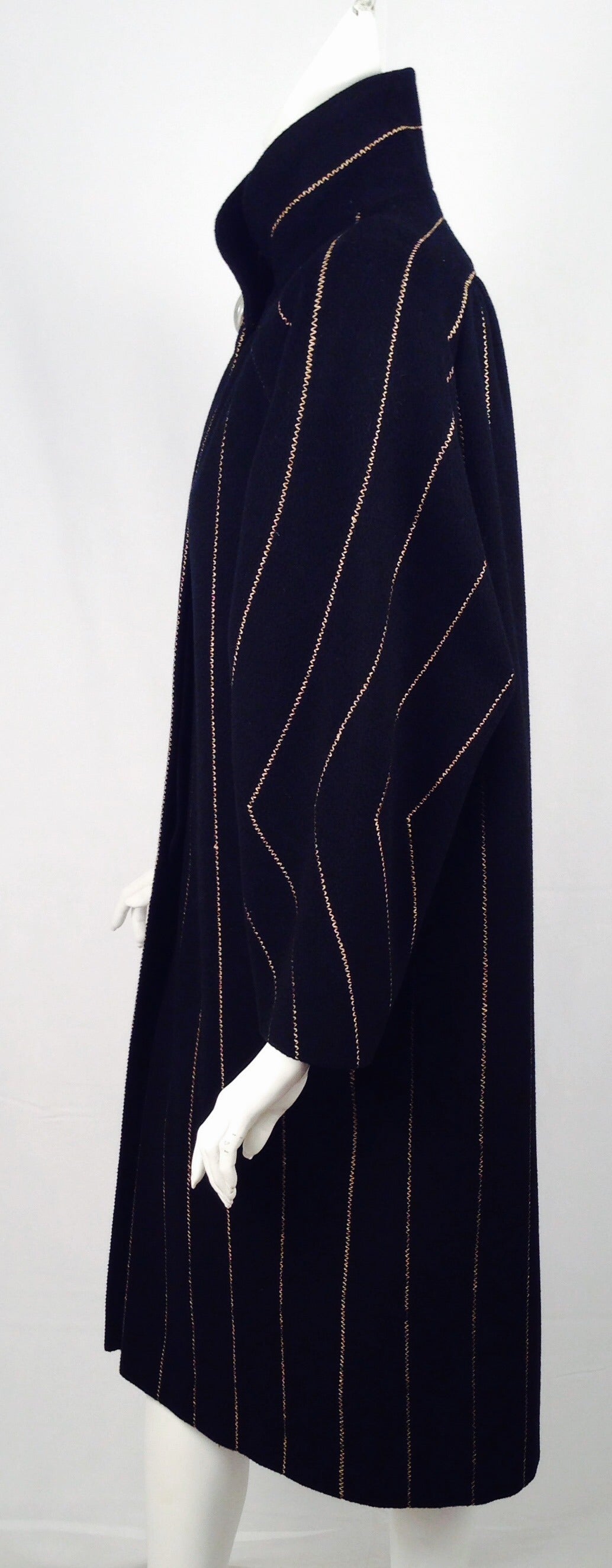 Women's Vintage 1970's Fendi 100% Lana Wool Full Length Coat For Sale