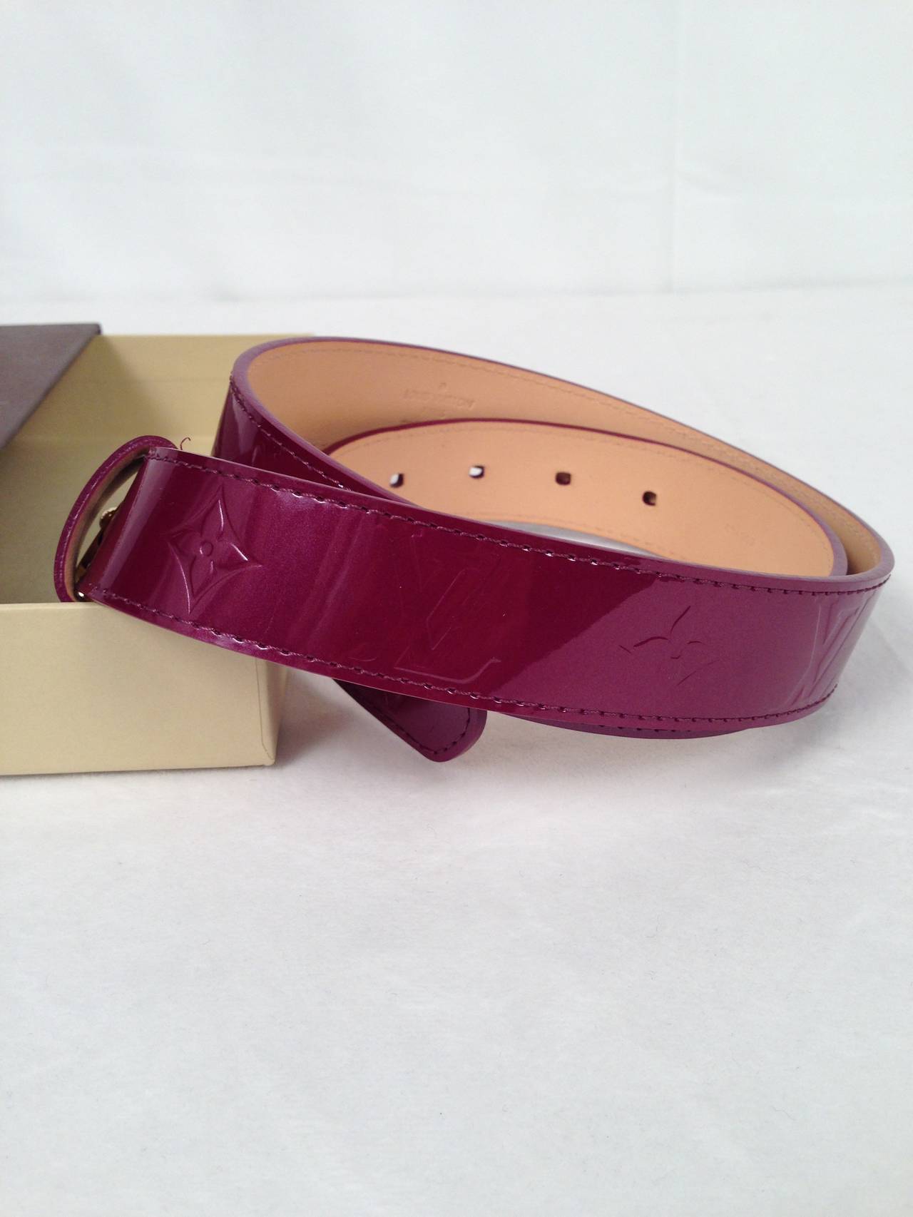 Louis Vuitton Purple Rouge Vernis Belt at 1stDibs | purple louis ...