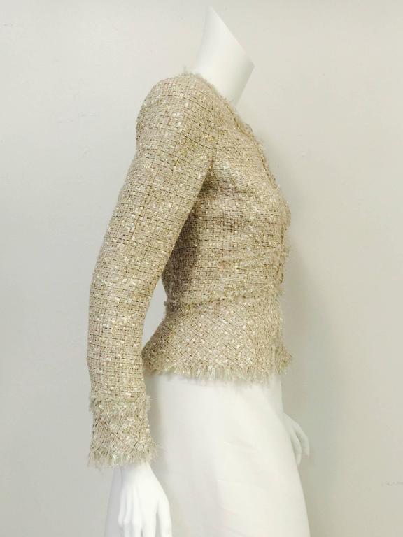 Chanel 2005 Spring Multi Color Tweed Jacket With Metallic Gold  Embellishment at 1stDibs