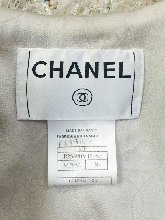 Chanel 2005 Spring Multi Color Tweed Jacket With Metallic Gold ...