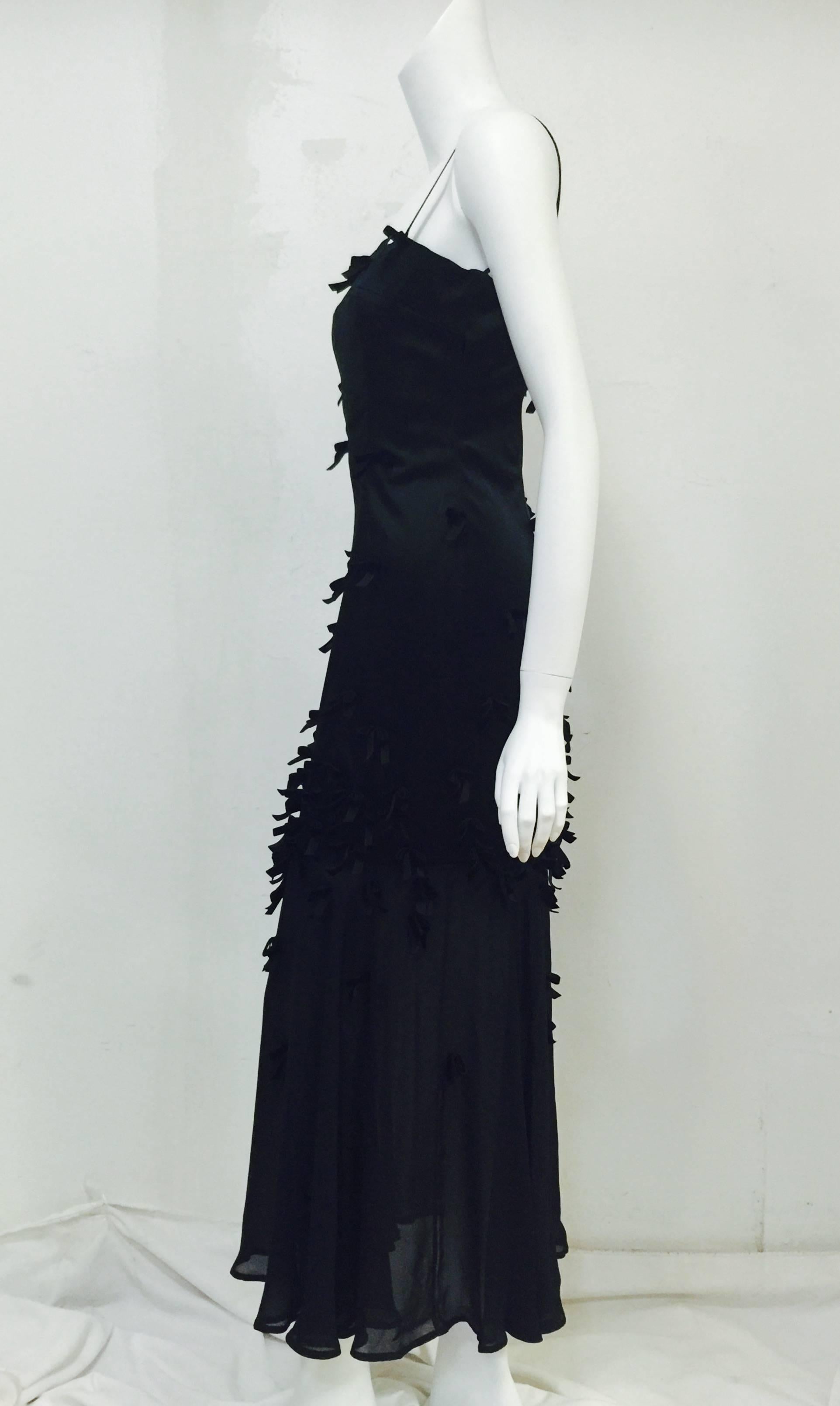 Cheap and Chic by Moschino Black Cocktail Dress With Velvet Bows  In Excellent Condition In Palm Beach, FL