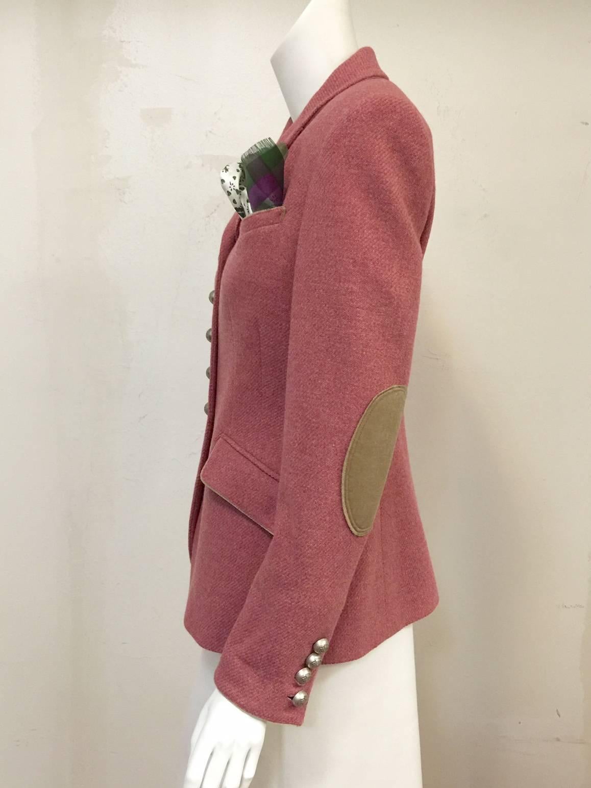 Susanne Spatt Rose Lammfell-Blazer mit Taschentuch im Zustand „Neu“ in Palm Beach, FL