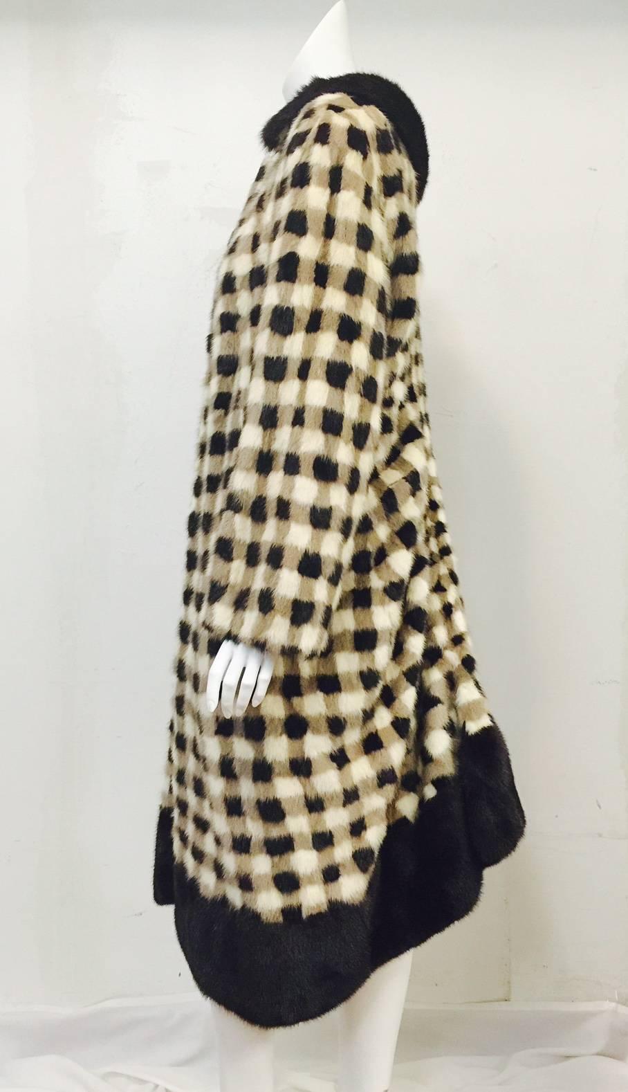 Vintage Checkerboard Mink Coat offers the opportunity to own a most unique fur from one of the most celebrated regional retailers of the last century. This coat illustrates why Burdines long served as a favorite among Floridians.  Features