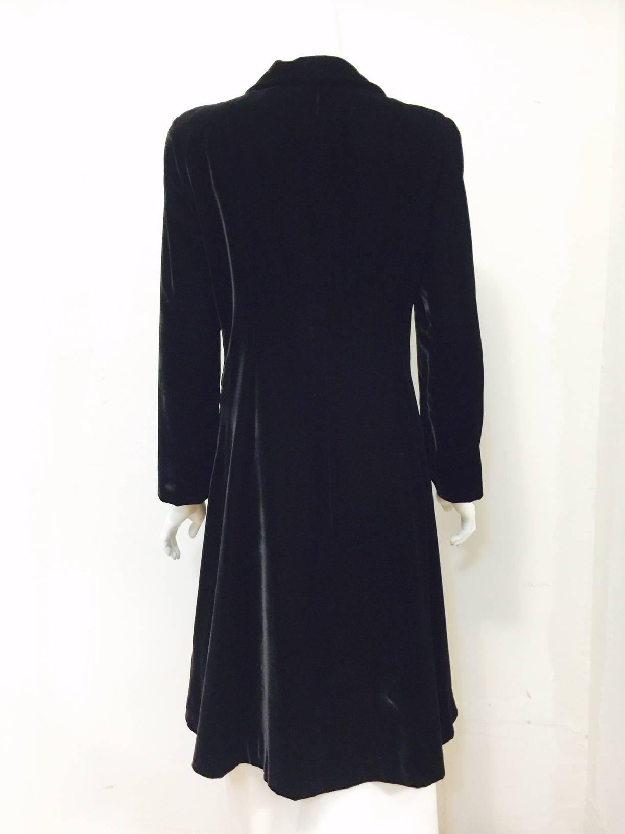 Black Giorgio Armani Silk Blend Velvet Evening Coat 
