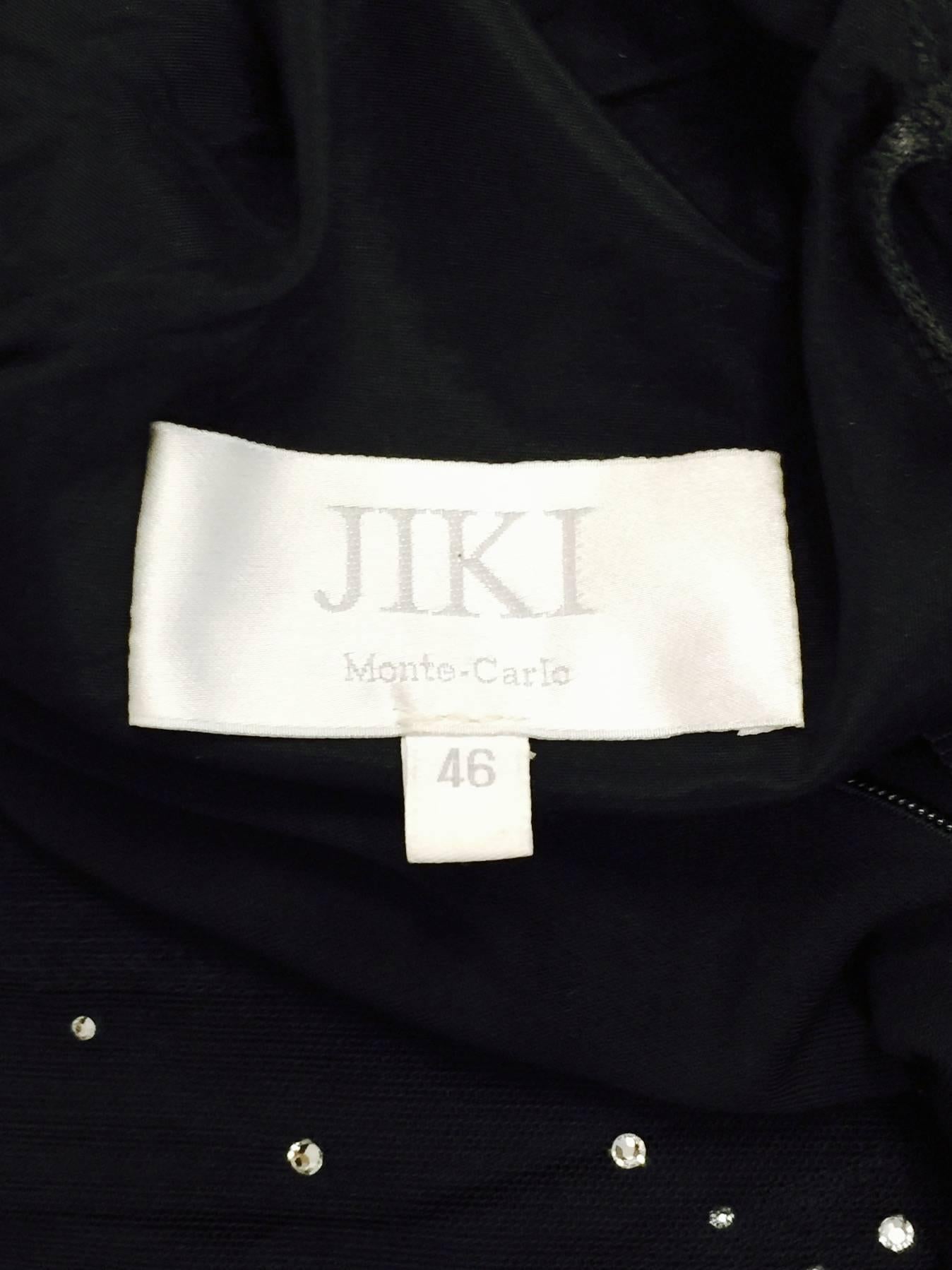Women's Jiki Swarovski Crystal Embellished Black Sleeveless Evening Dress 