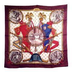 Neu Hermes Vintage "Napoleon" Seide Jacquard Twill Schal von Ledoux