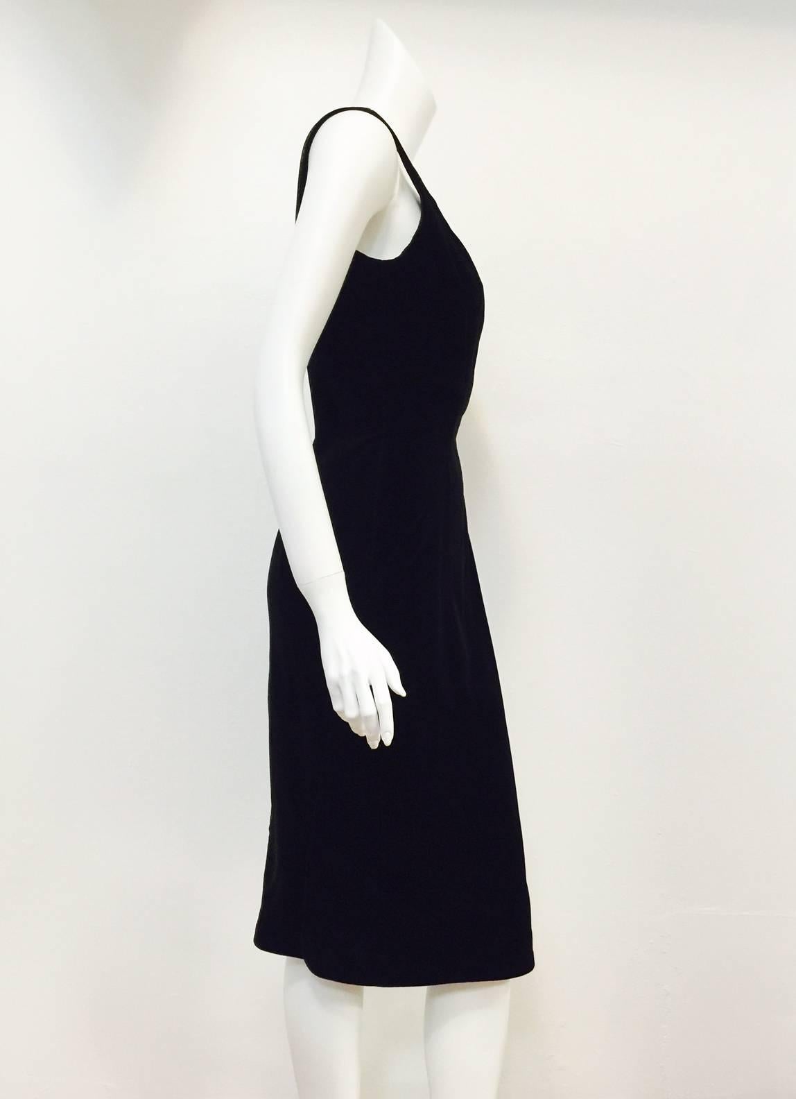 Vintage Thierry Mugler Black Velvet Sleeveless Shift With Matching Scarf In Excellent Condition In Palm Beach, FL